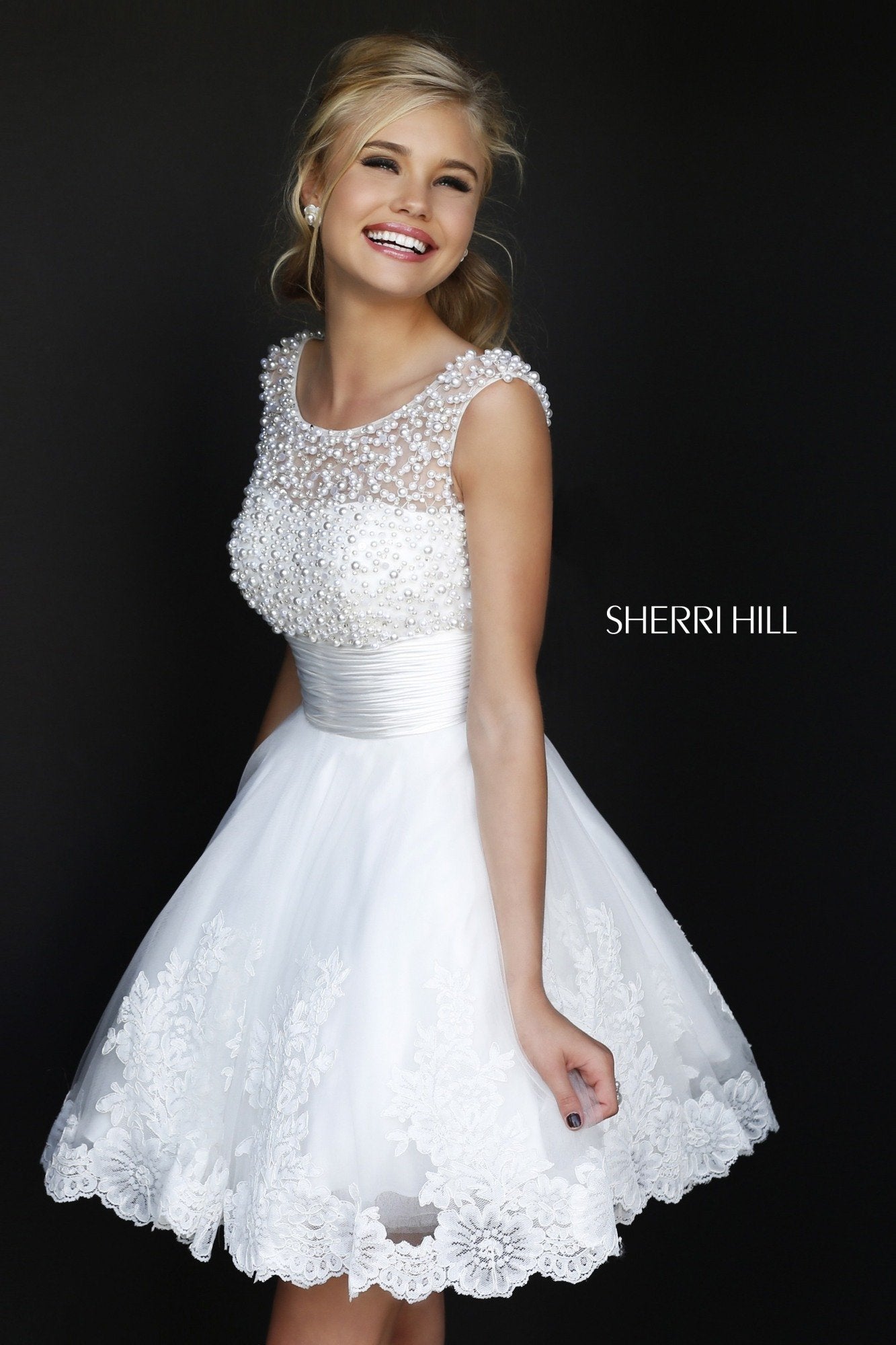 white sherri hill dress short Buy style № 4302 designed by SherriHill a short A Size:17.5 Buddy Love: Atlas White VendorItem#:26219-293