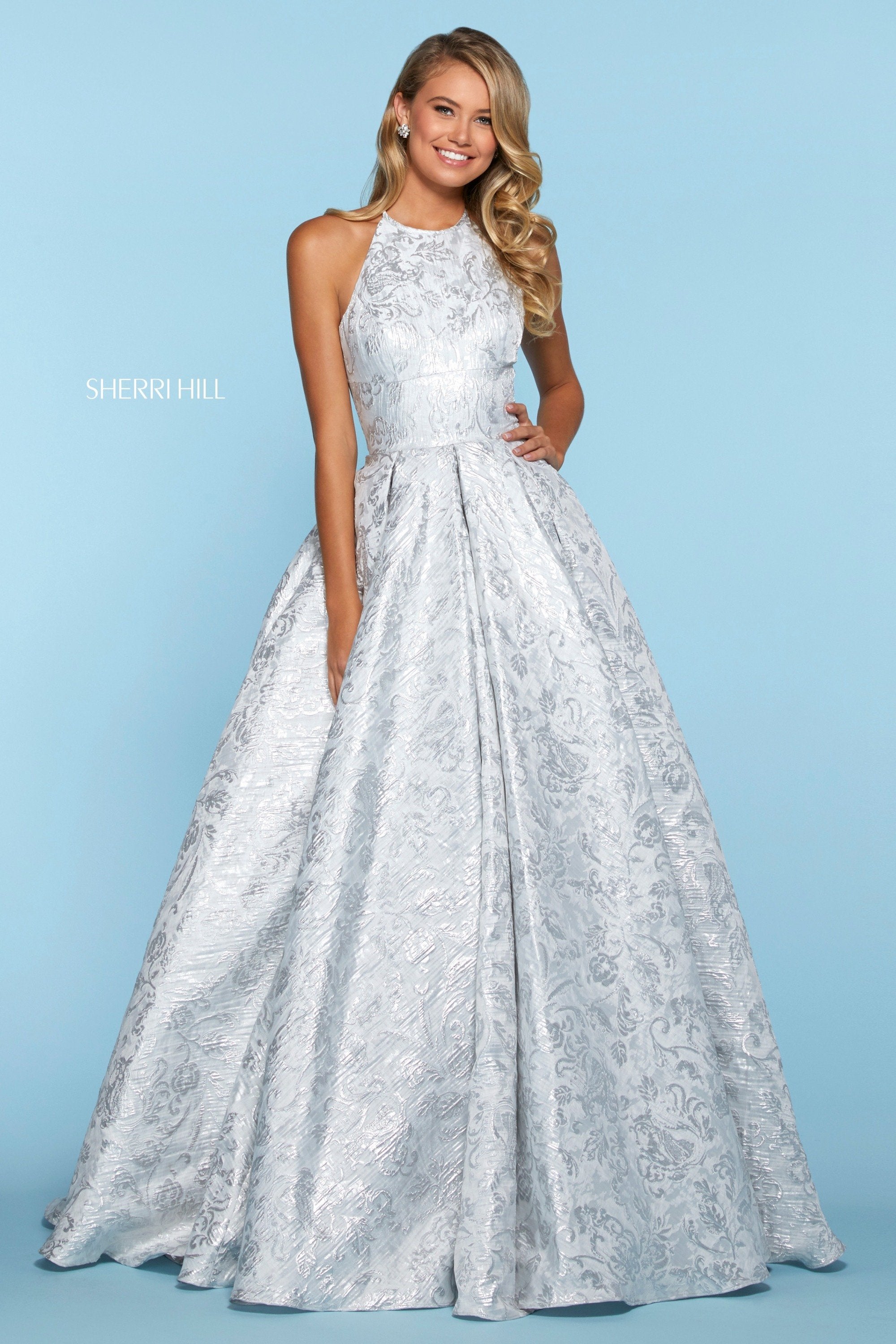 Sherri Hill - 51413 Halter Neck Jersey Fitted Dress main image 1
