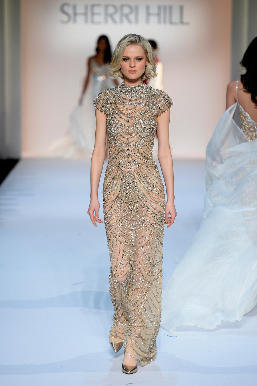 Sherri Hill style 44799 in nude/multi