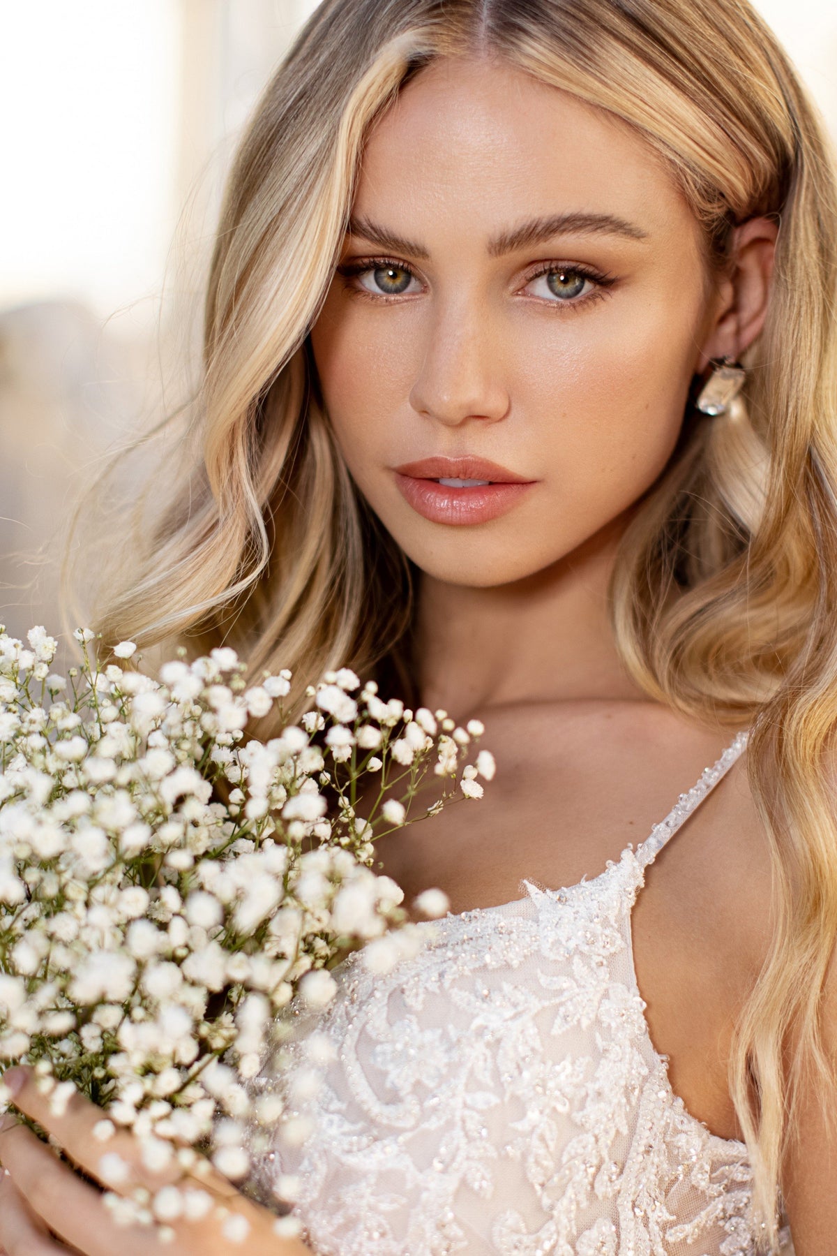 Sherri Hill 71062 lace fitted wedding dress with plunging neckline