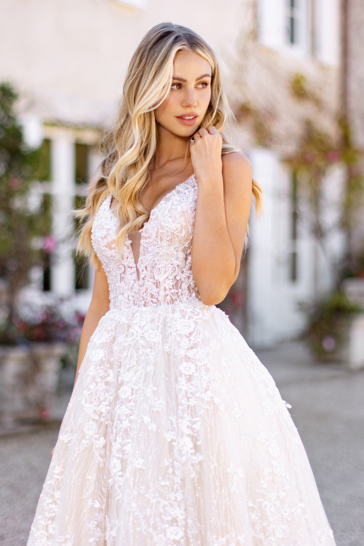 Sherri Hill 81106 open-back tulle ball gown wedding dress