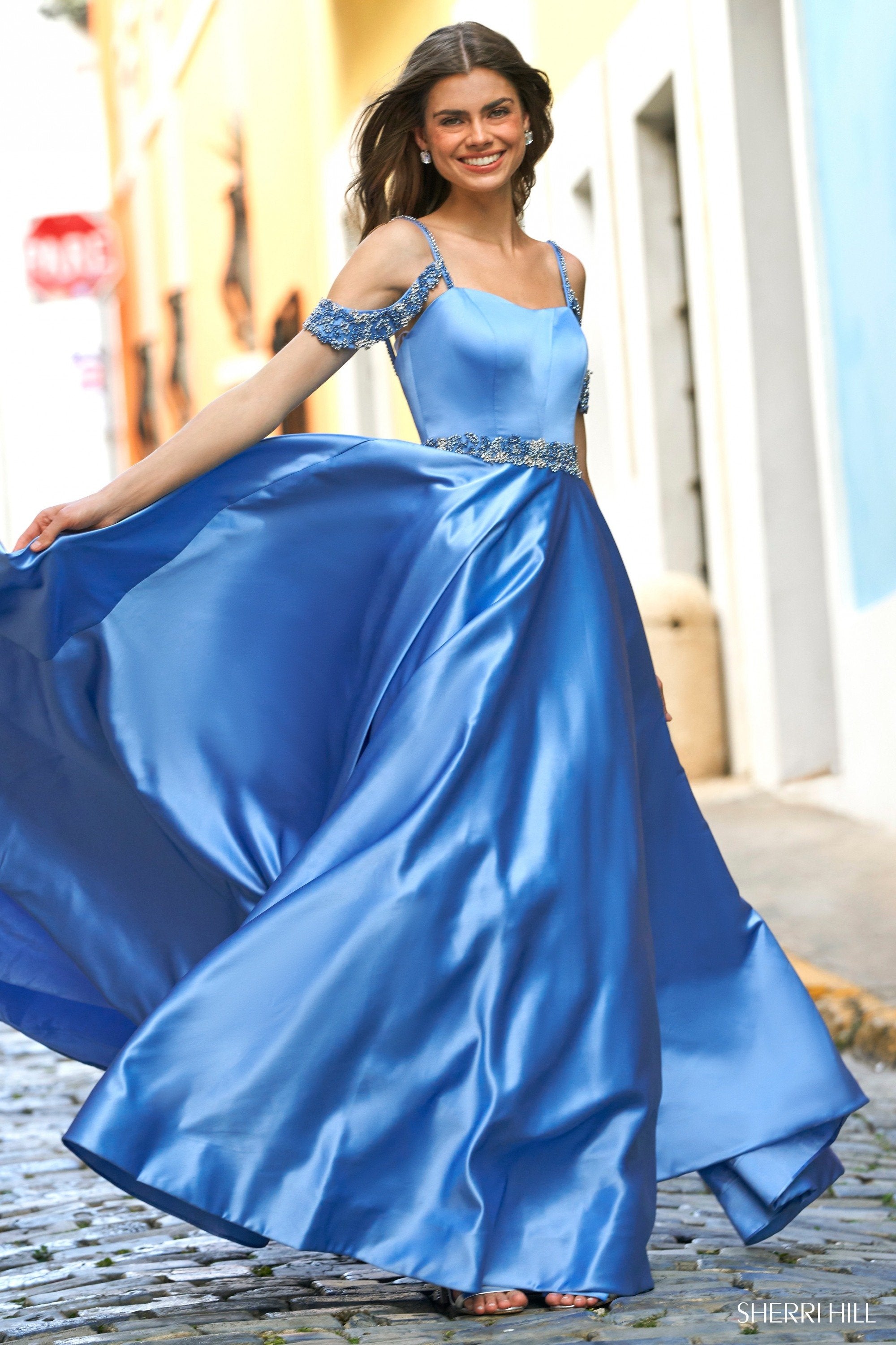 swarovski crystal prom dresses SWAROVSKI & PEARL BEADED HIGH NECK GOWN