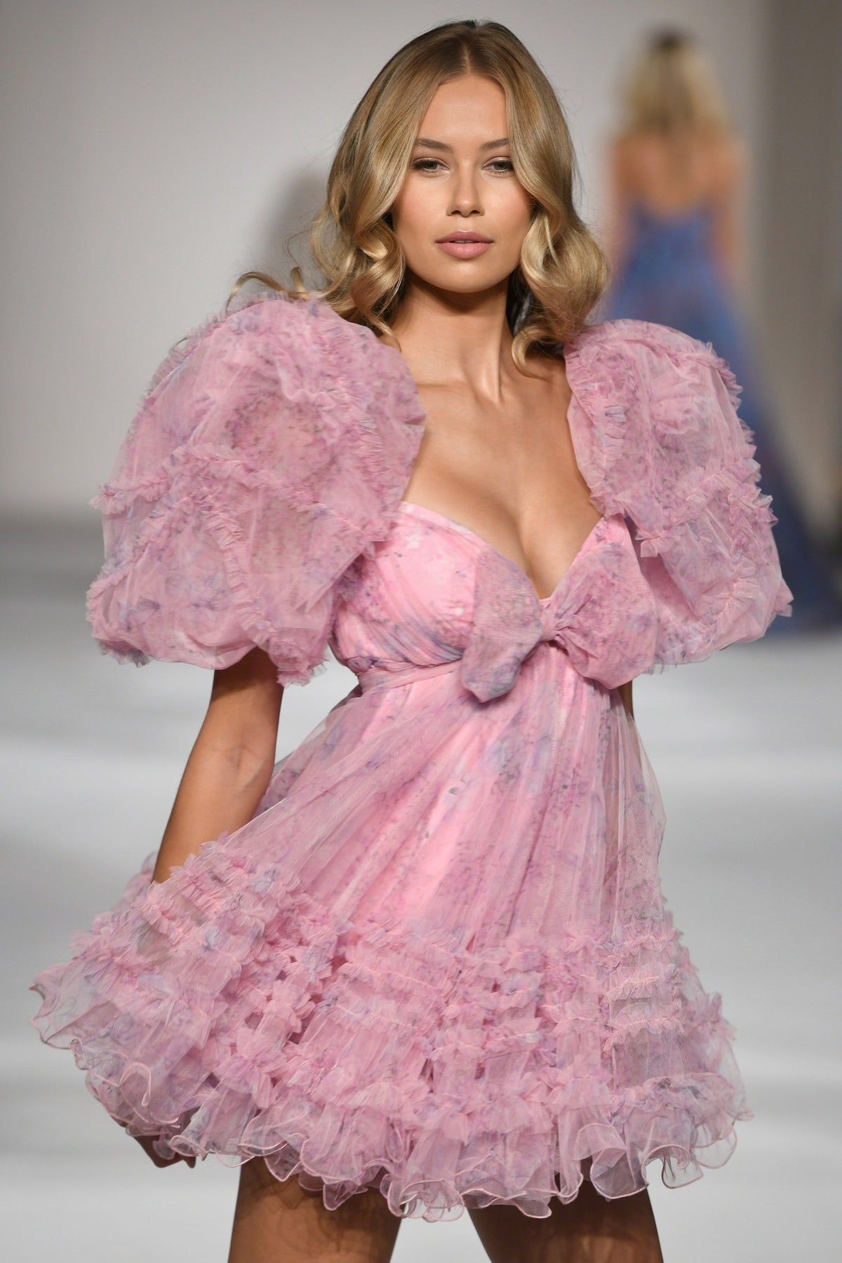 Sherri Hill 55621 chiffon print baby doll cocktail dress