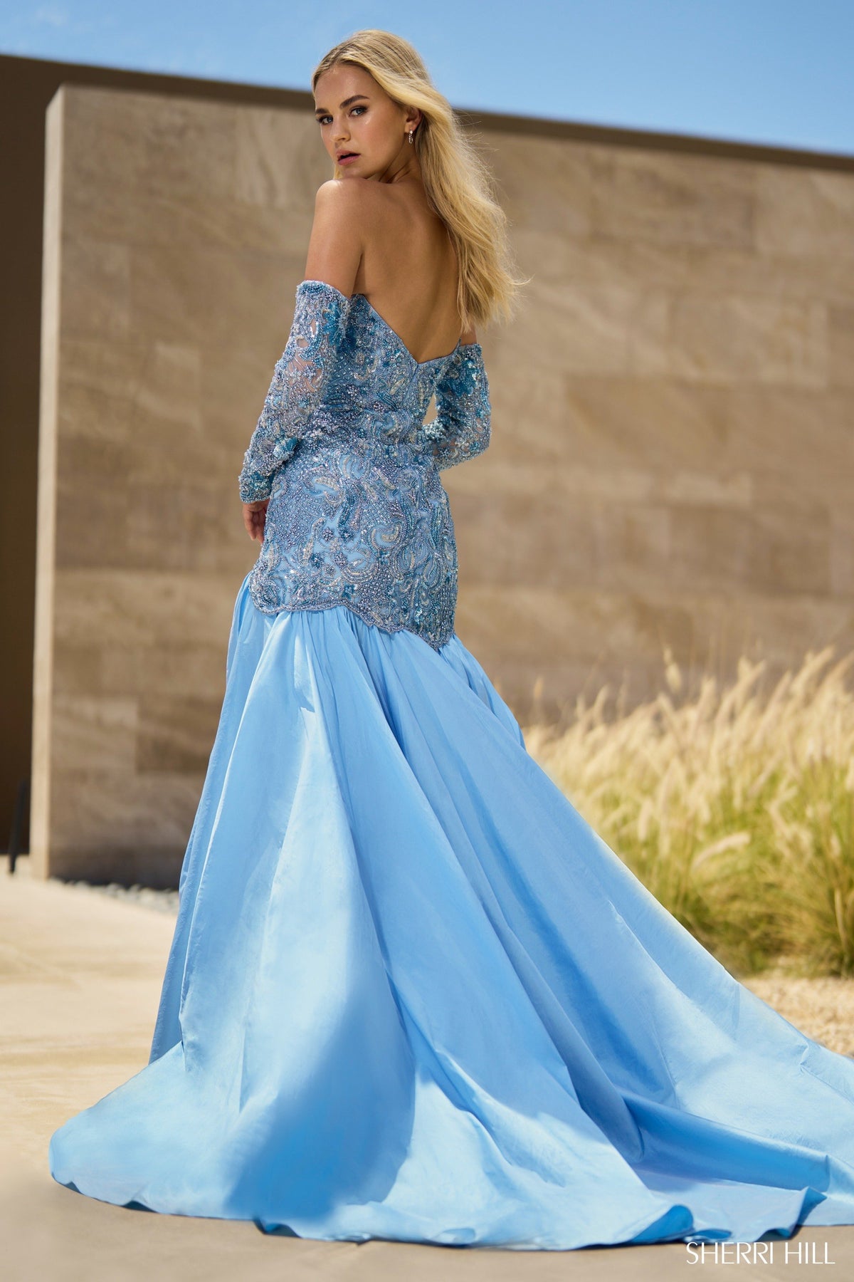 Sherri Hill 55637 beaded mermaid gown