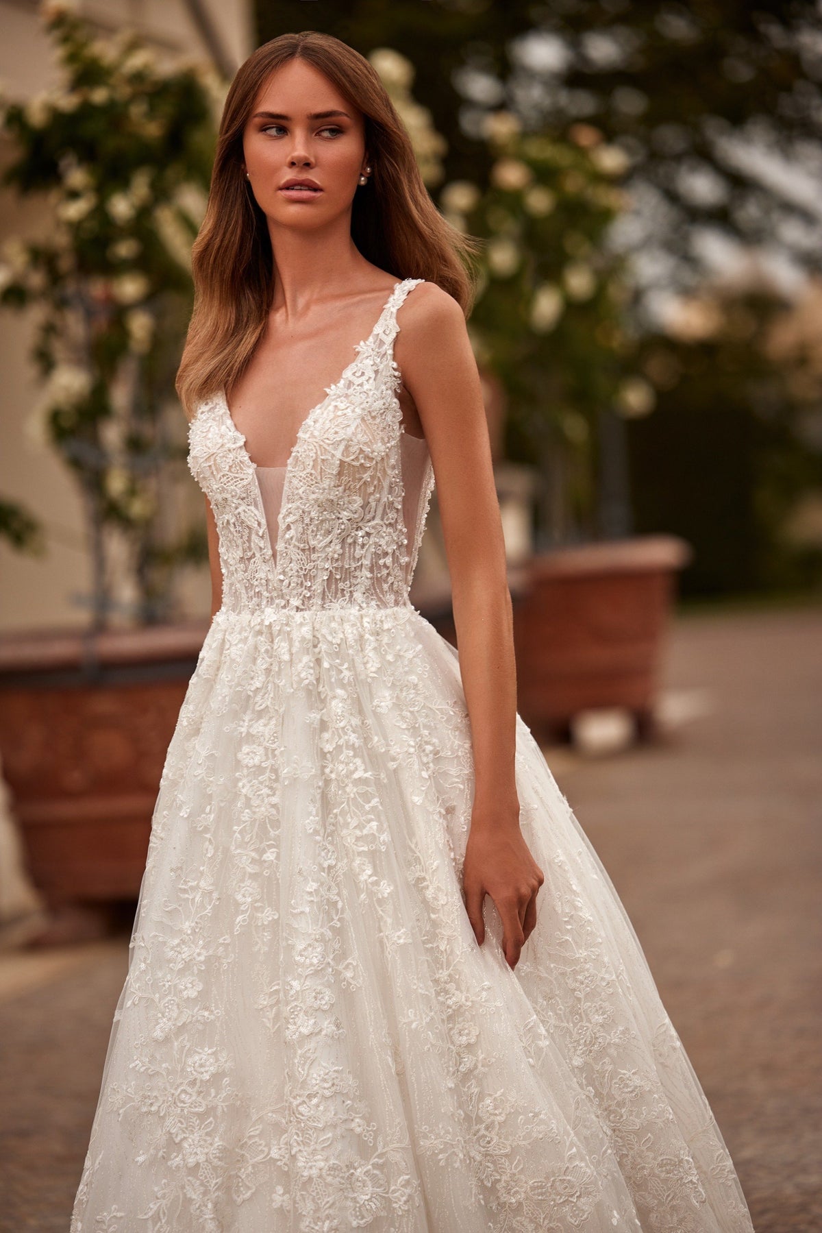 Sherri Hill 81106 open-back tulle ball gown wedding dress