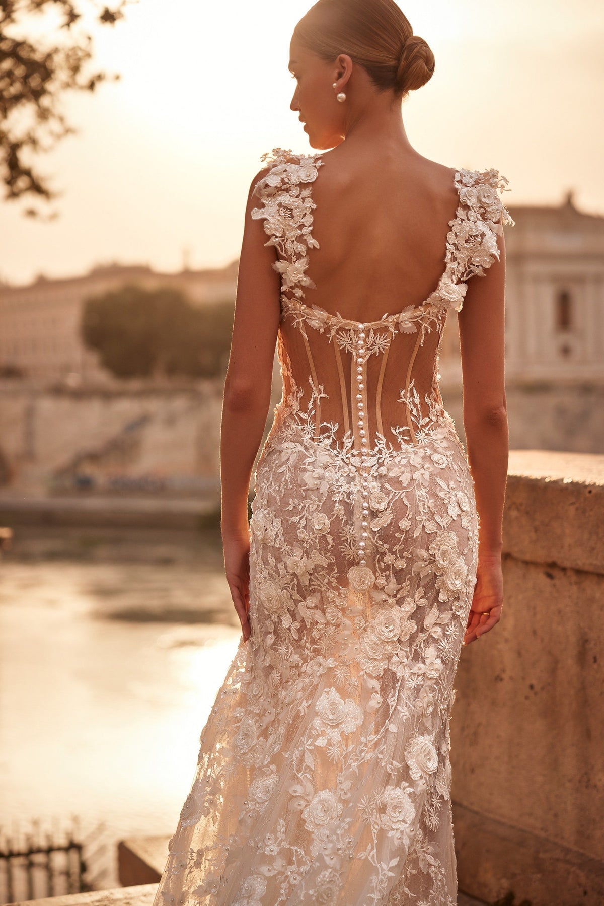 Sherri Hill 81091 open-back lace mermaid wedding dress