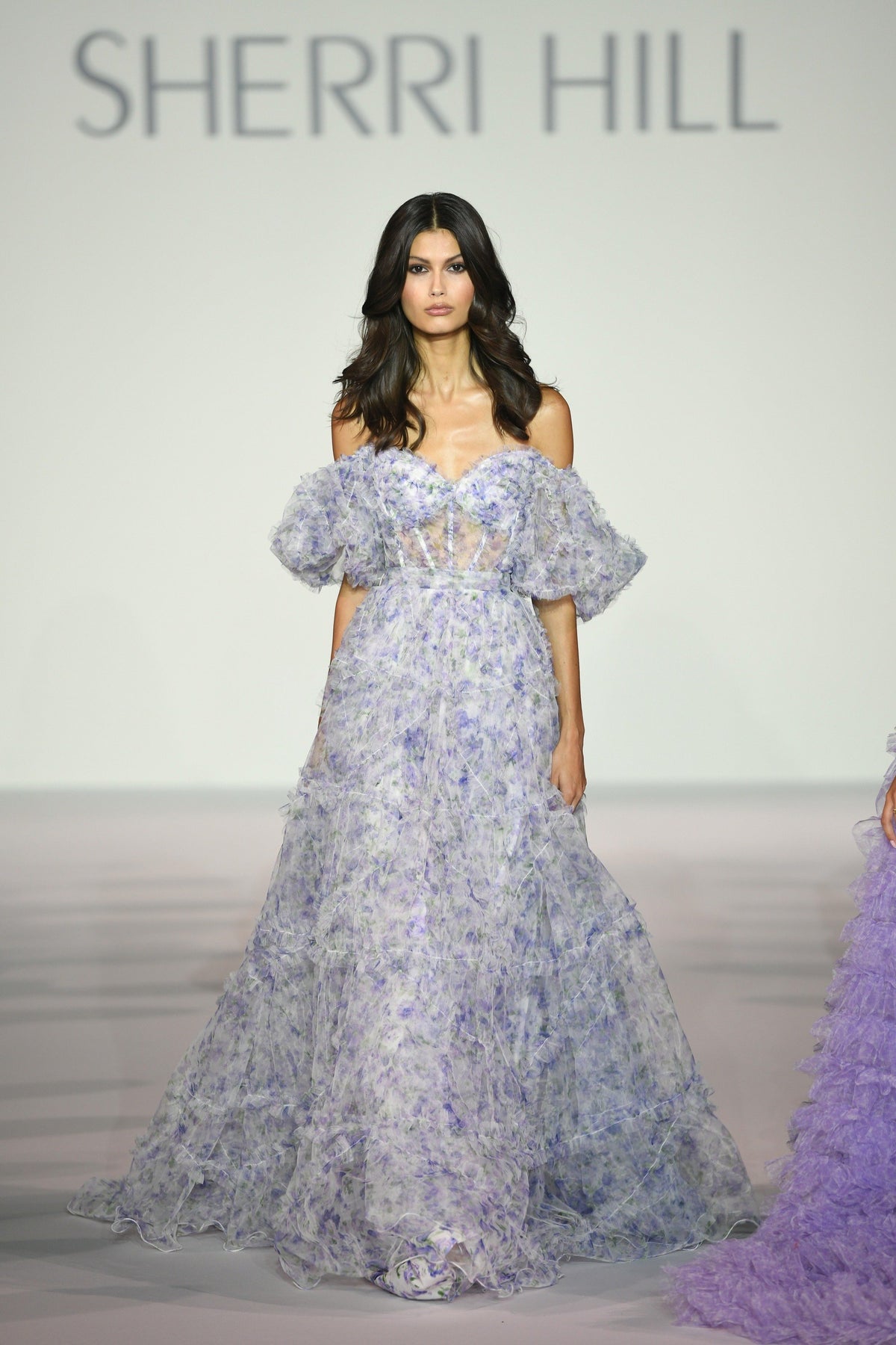 Sherri Hill 56336 tulle floral print gown