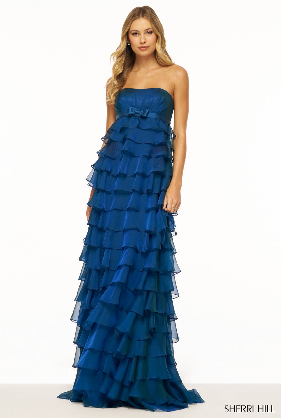 Sherri Hill style 56226 in chartreuse, Strapless Gown