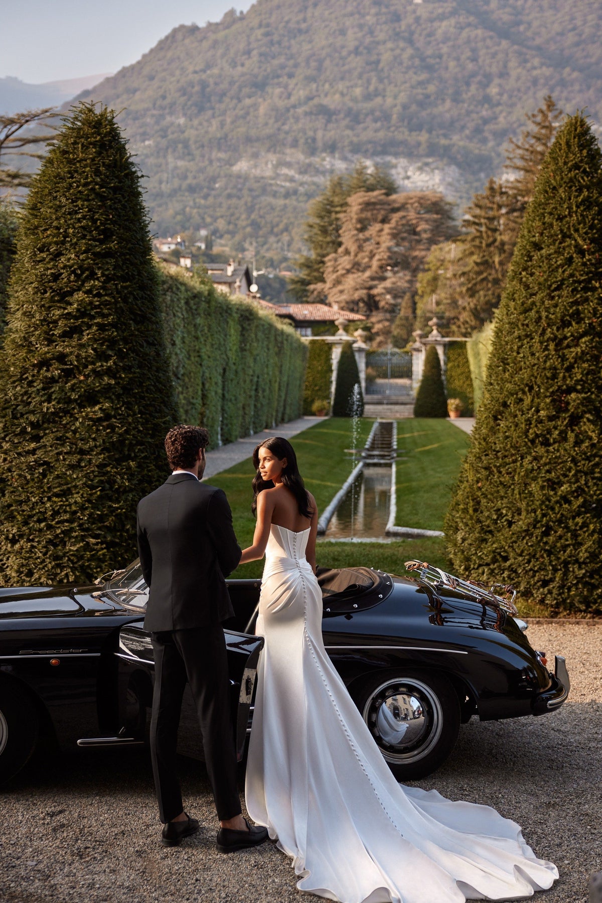 Sherri Hill 81127 strapless satin fitted wedding dress with slit in ivory