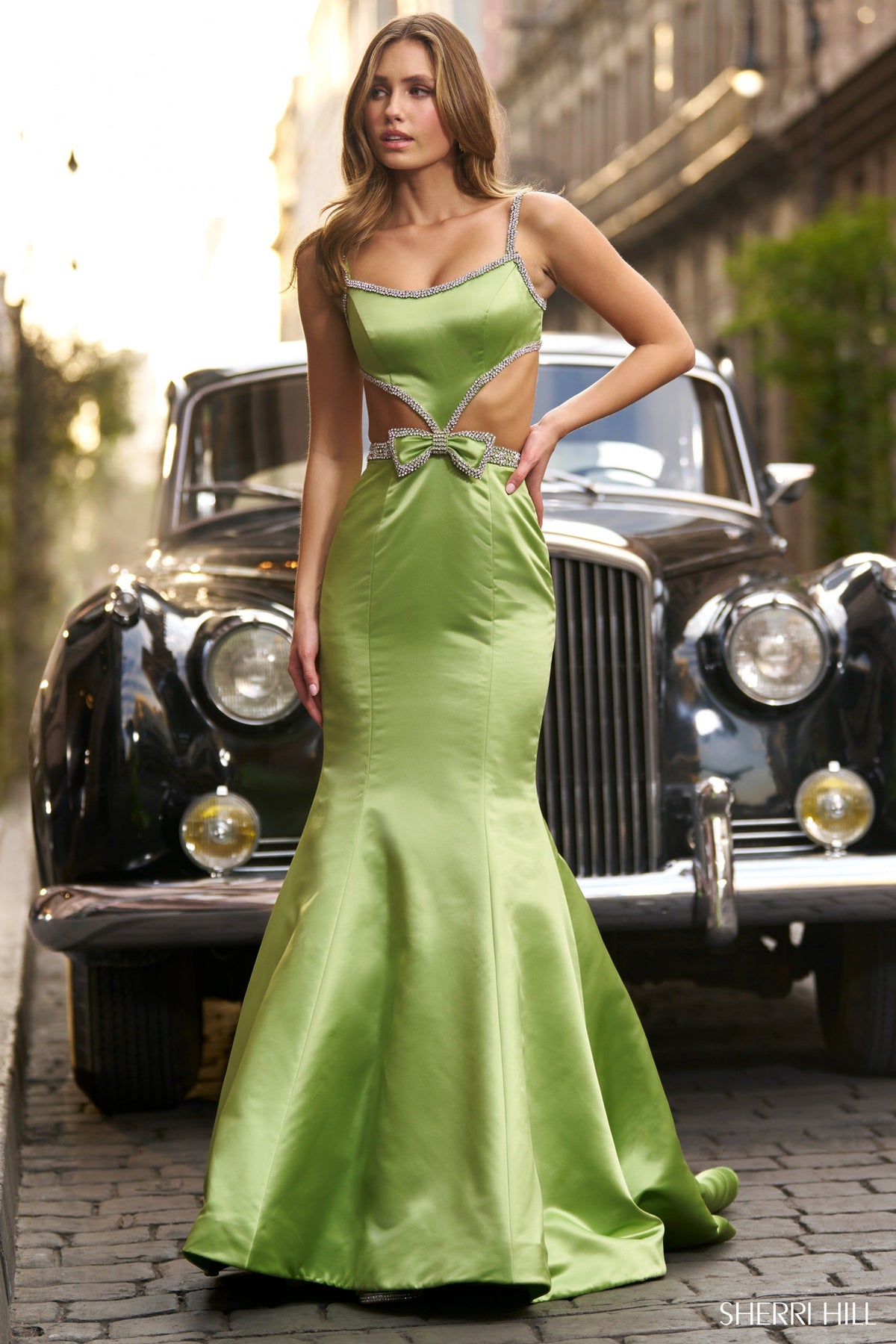 Sherri Hill 56699 satin mermaid gown