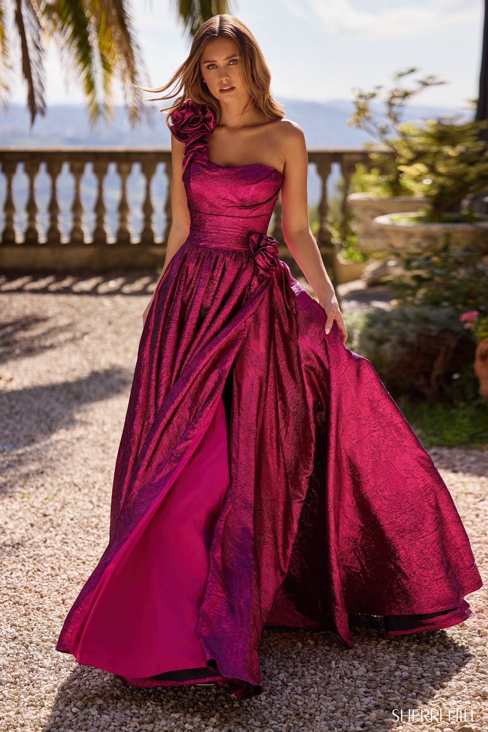 sherri hill burgundy dress Sherri Hill 55883
