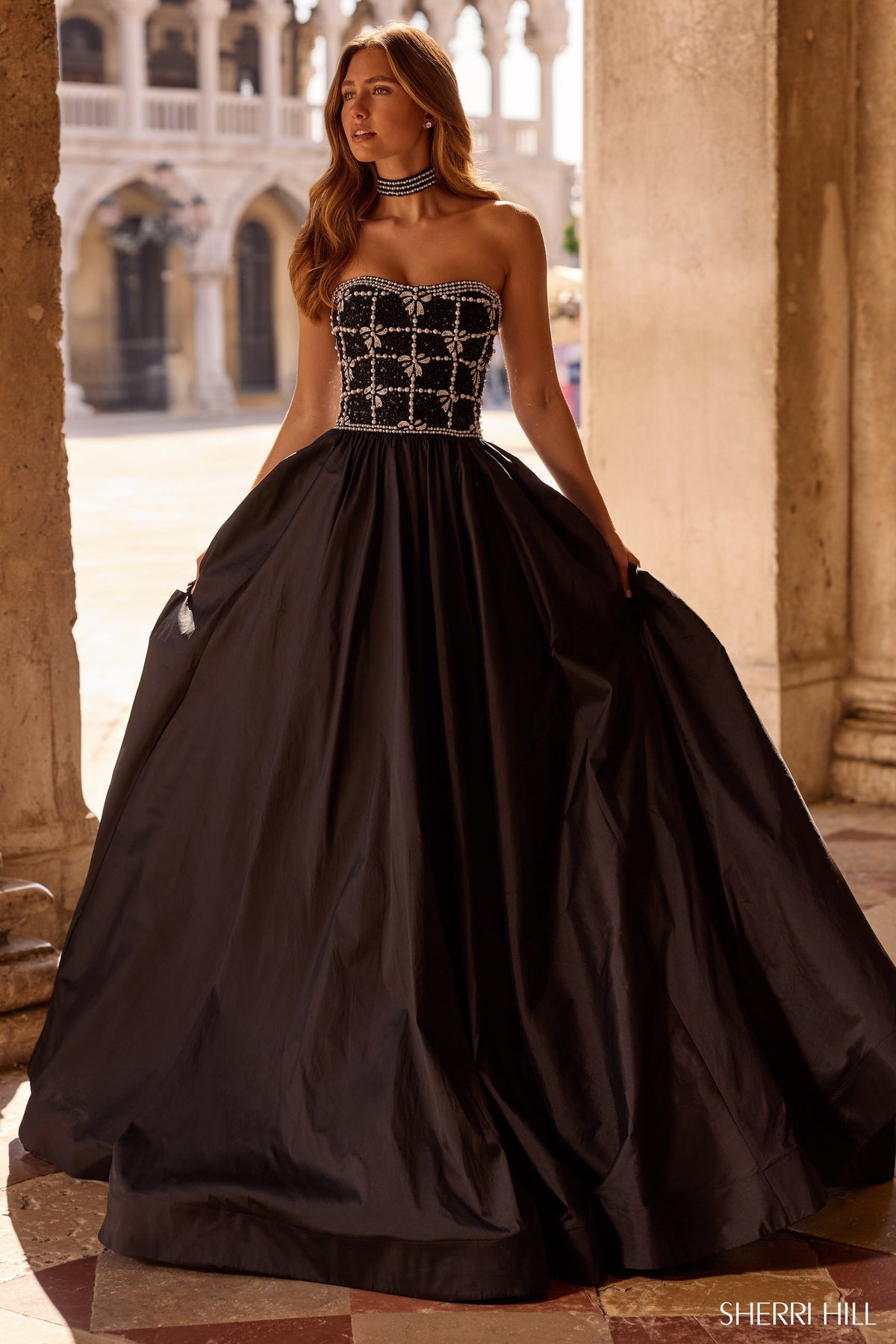 Sherri Hill 57496 strapless ballgown