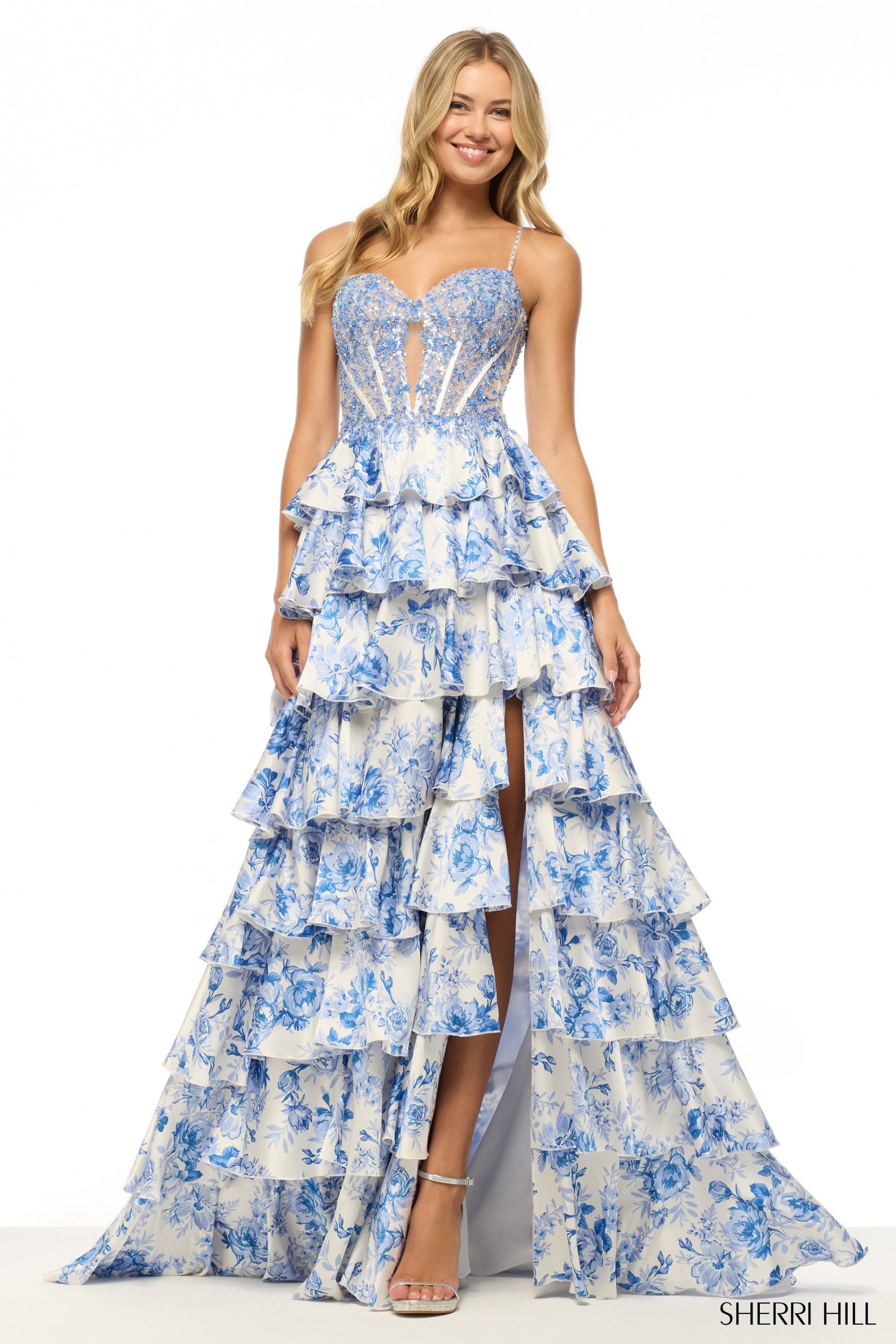 sherri hill fall dresses Sherri Hill 55942 - Long Velvet A-line Dress