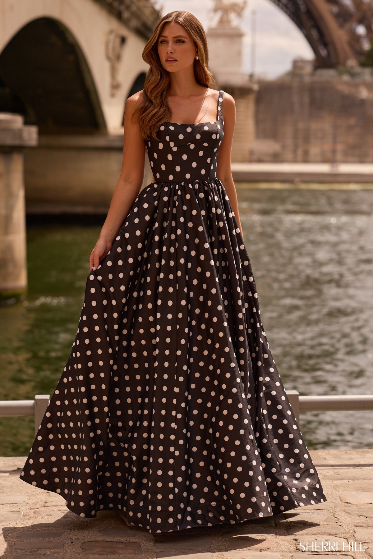 Sherri Hill 57787 taffeta polkadot ball gown