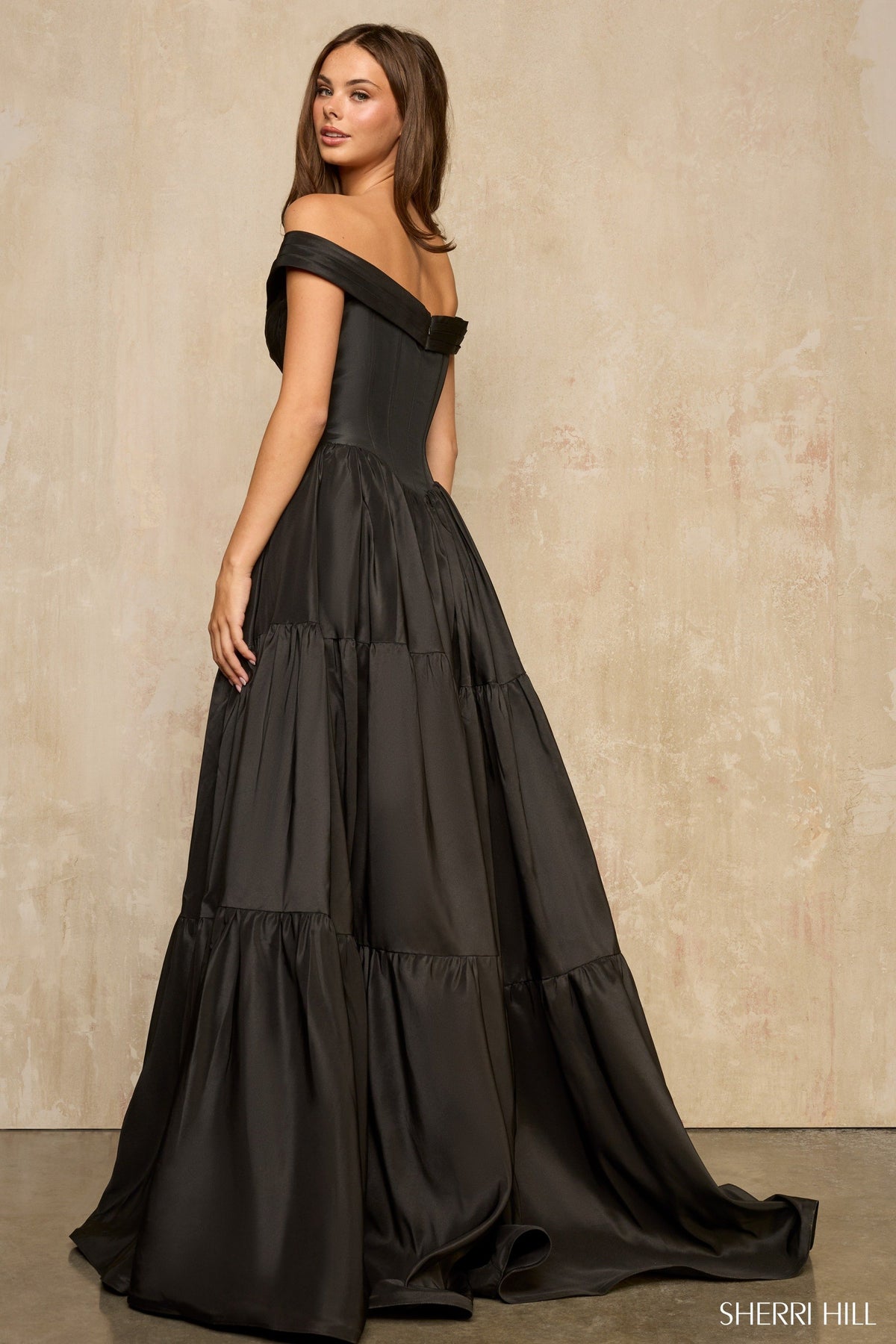 Sherri Hill 57945 off the shoulder ballgown