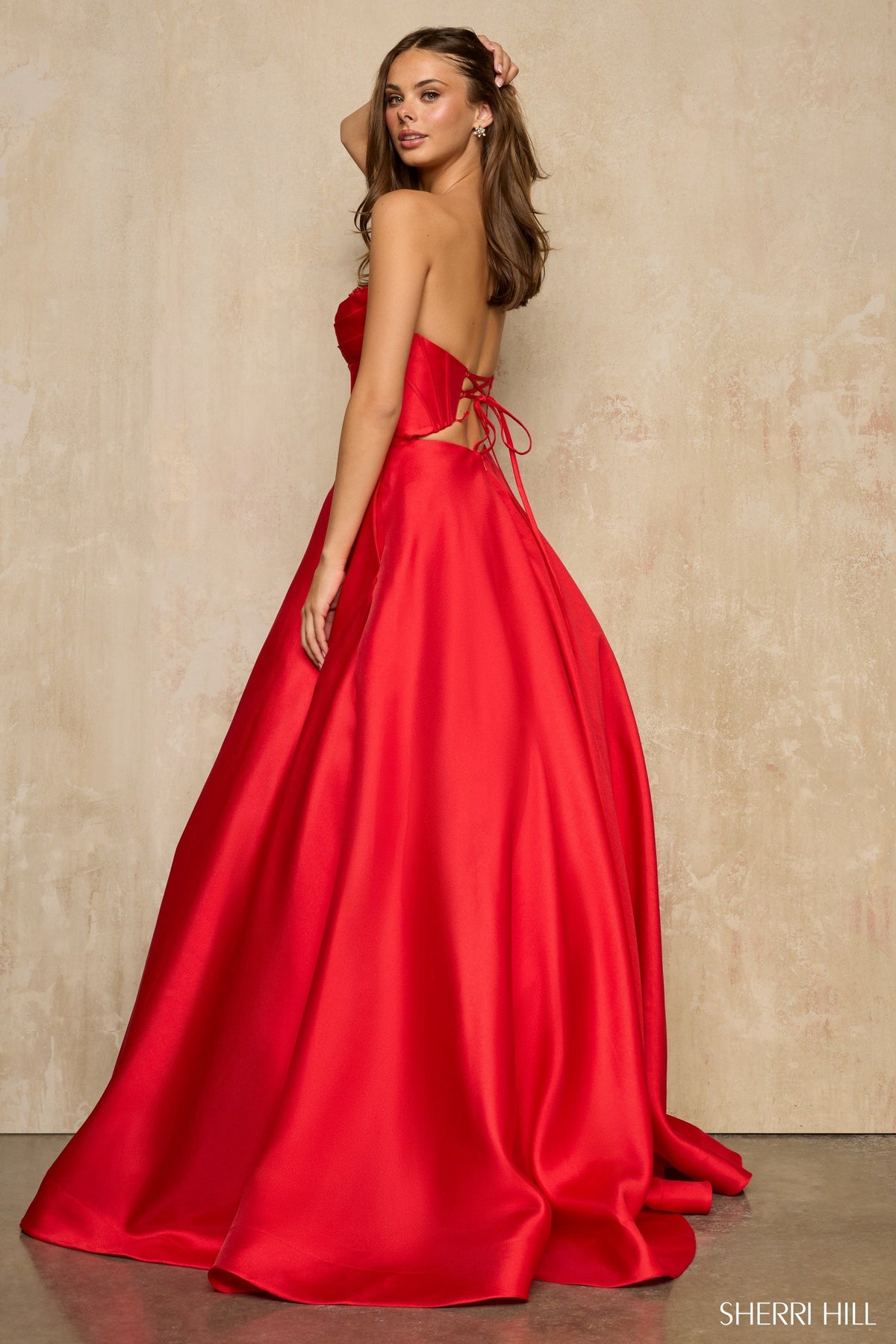 Sherri Hill 57704 strapless V neck ballgown