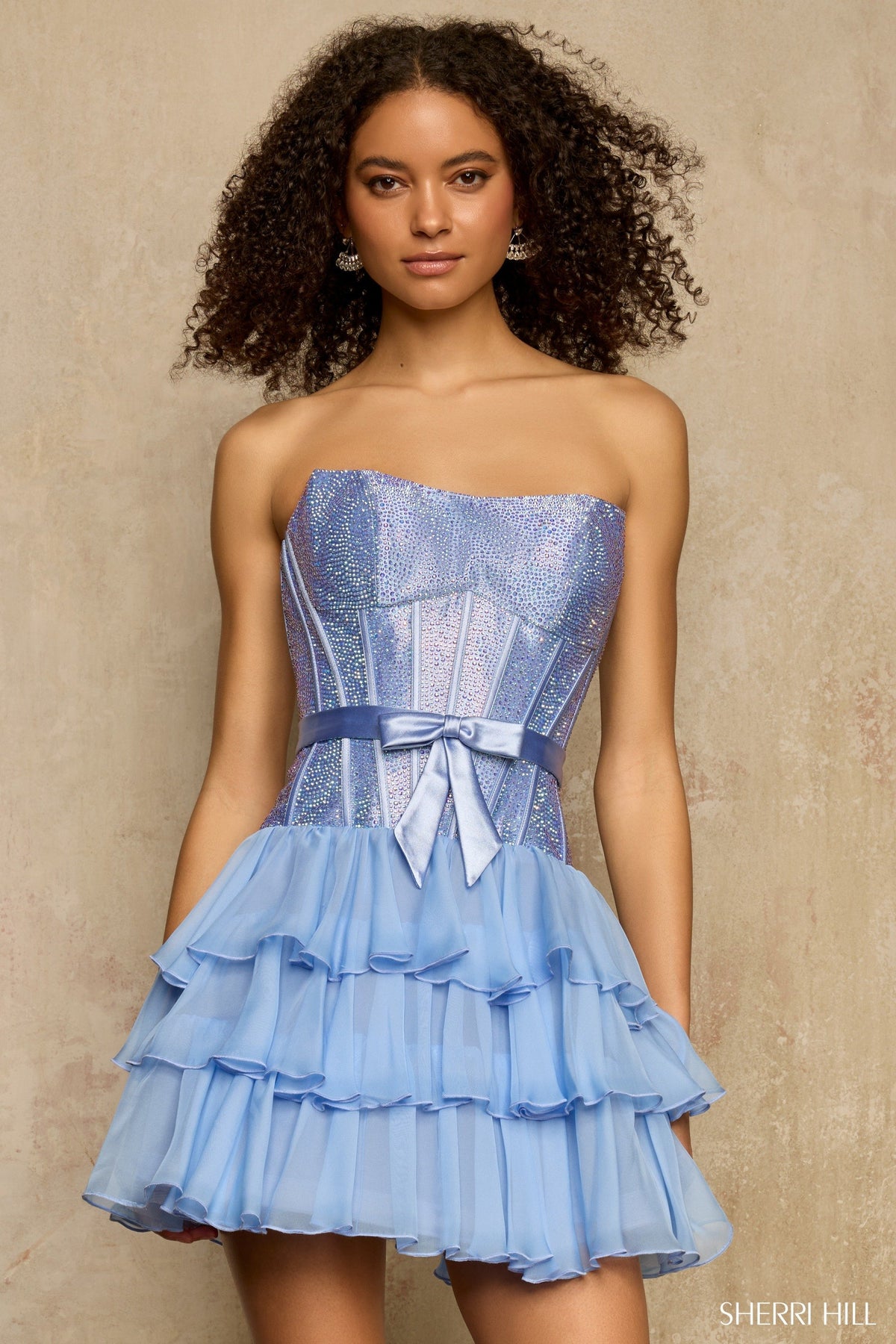 Sherri Hill 58264 strapless cocktail A-line dress
