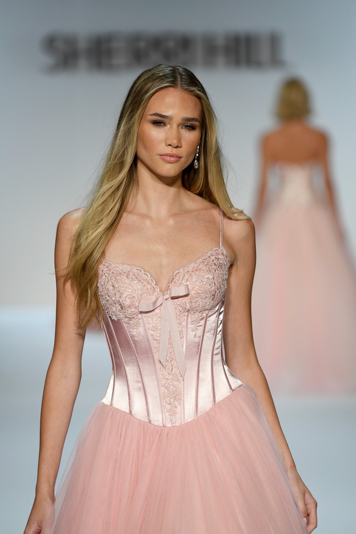 Sherri Hill 58736 satin drop-waist corset tulle ballgown