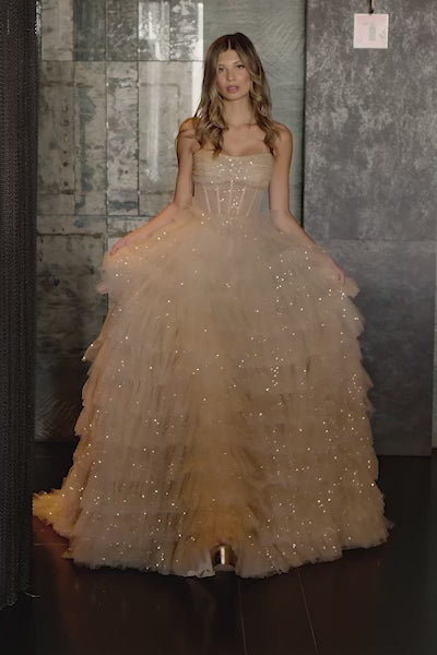 Sherri Hill 55950 strapless sequin tulle ball gown video
