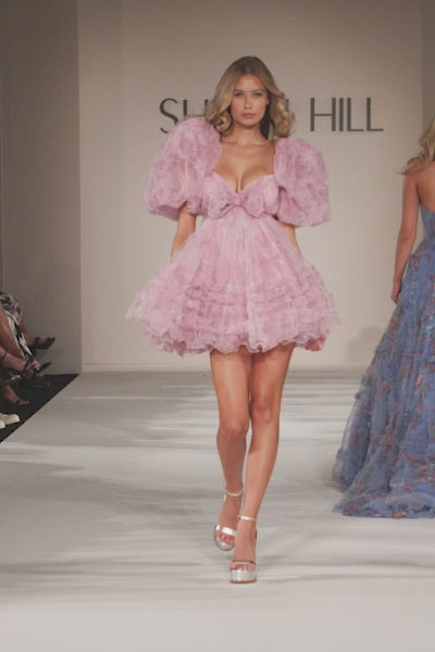 Sherri Hill 55621 chiffon print baby doll cocktail dress video