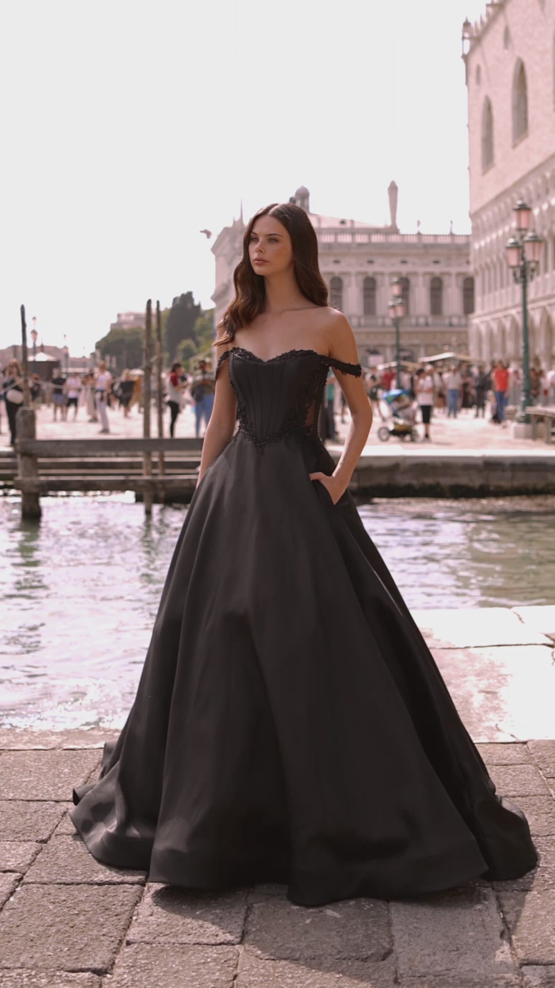 Sherri Hill 57517 off the shoulder ballgown video