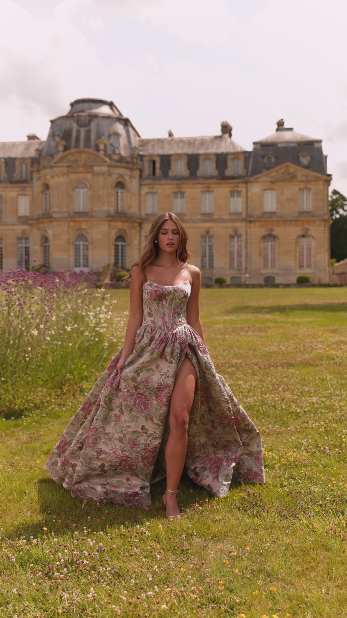 Sherri Hill 57757 strapless brocade gown video