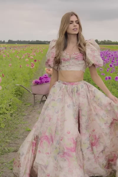 Sherri Hill 56248 taffeta two-piece floral gown video