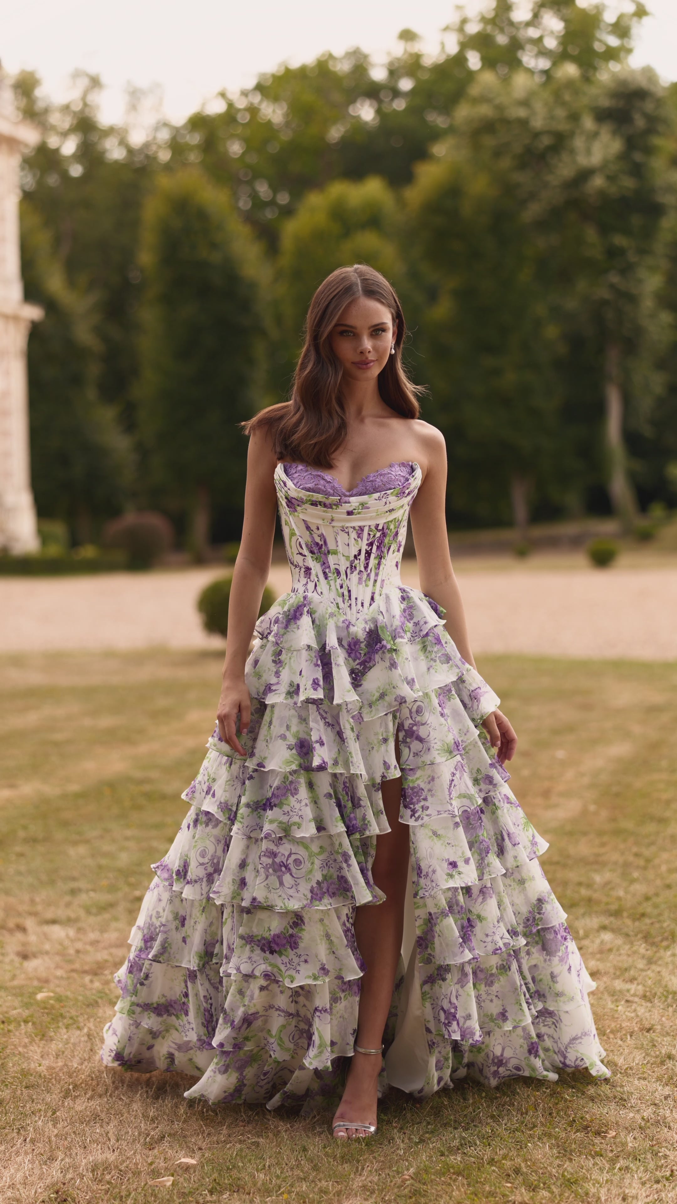 グラデーション オフショルダードレス 花柄　フリル チュール ティンカーベル Buy dress style № 57692 designed by SherriHill