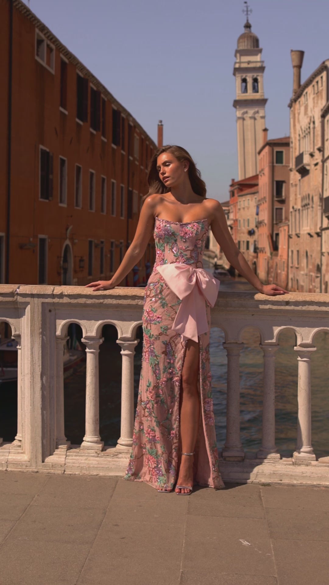 Sherri Hill 57598 strapless floral beaded gown video