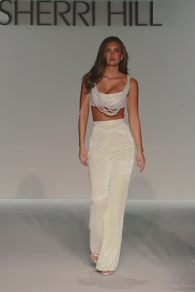 Sherri Hill 57242 pearl two piece pantsuit video