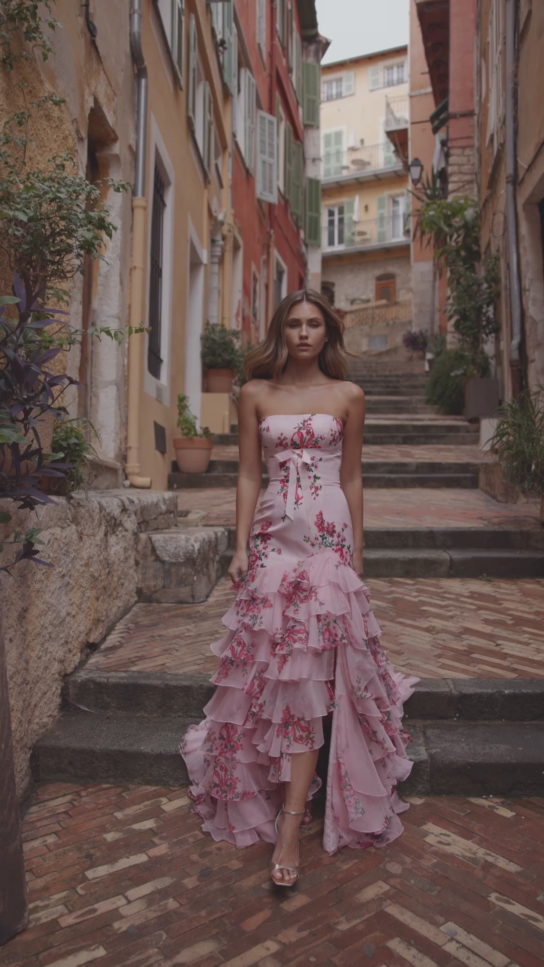Sherri Hill 57144 strapless floral taffeta mermaid gown video