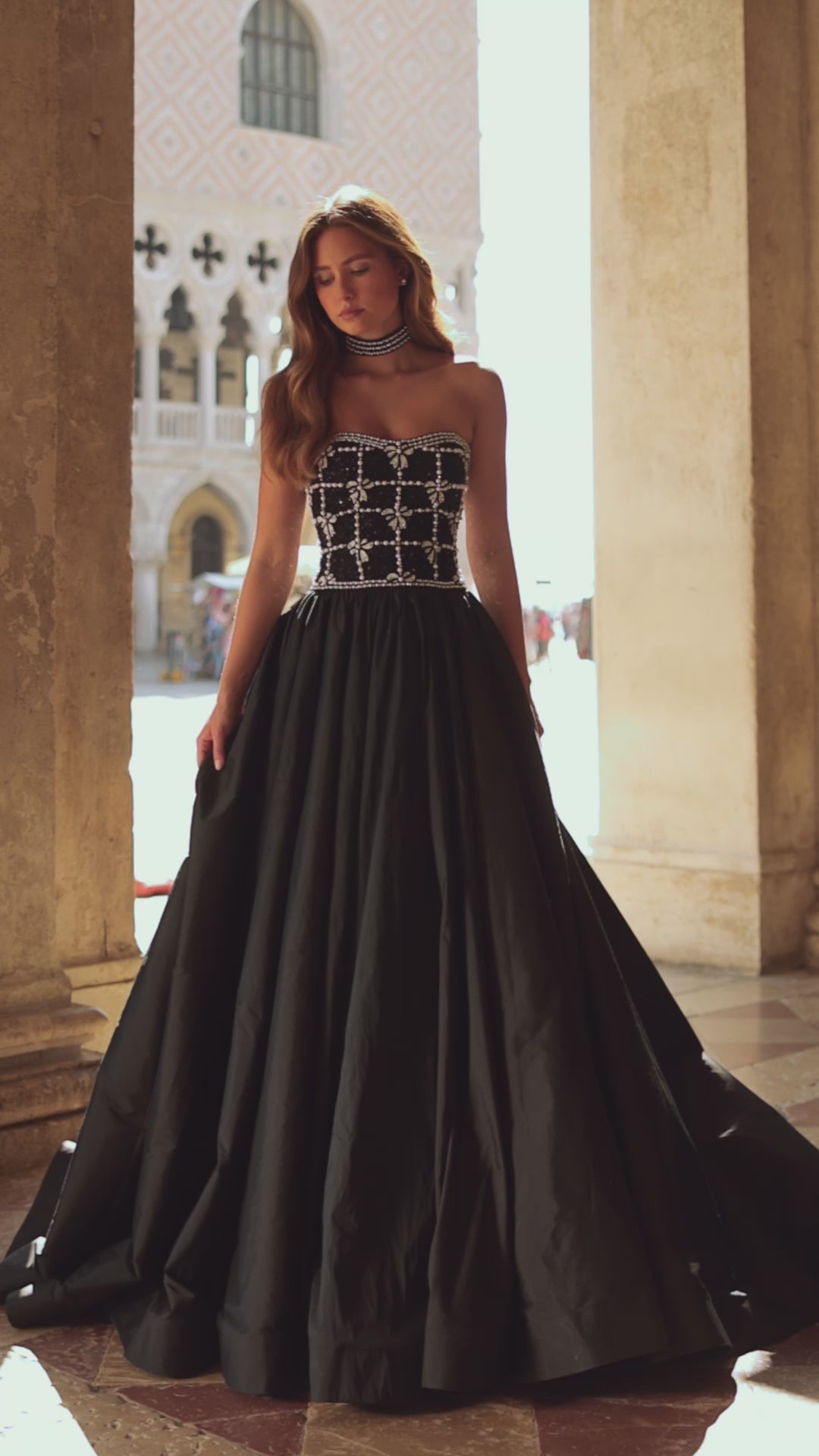 Sherri Hill 57496 strapless ballgown video