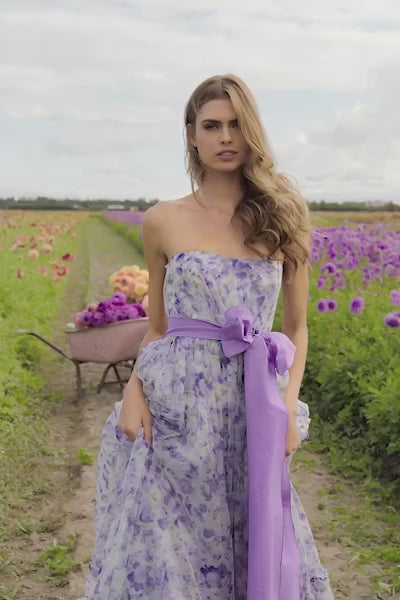 Sherri Hill 56243 strapless organza floral print gown video