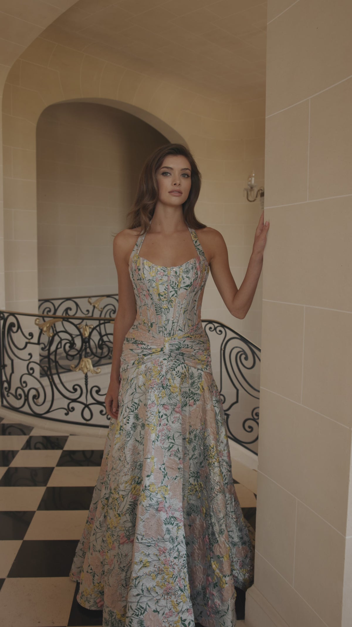 Sherri Hill 58284 halter brocade gown video