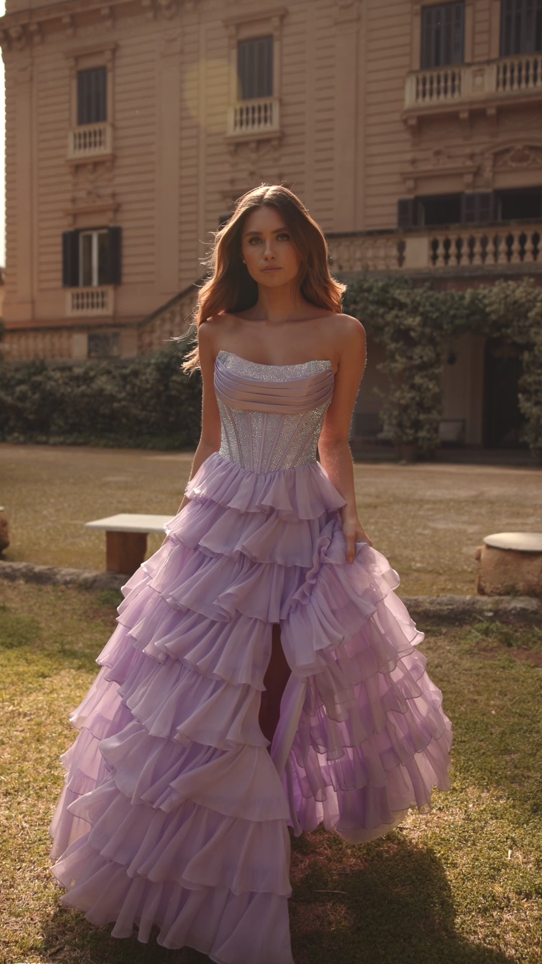 sherri hill satin chiffon ruffle prom dress 56228 Buy dress style  56828 designed by SherriHill