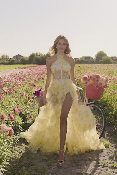 Sherri Hill 56382 floral tulle print bodysuit gown video