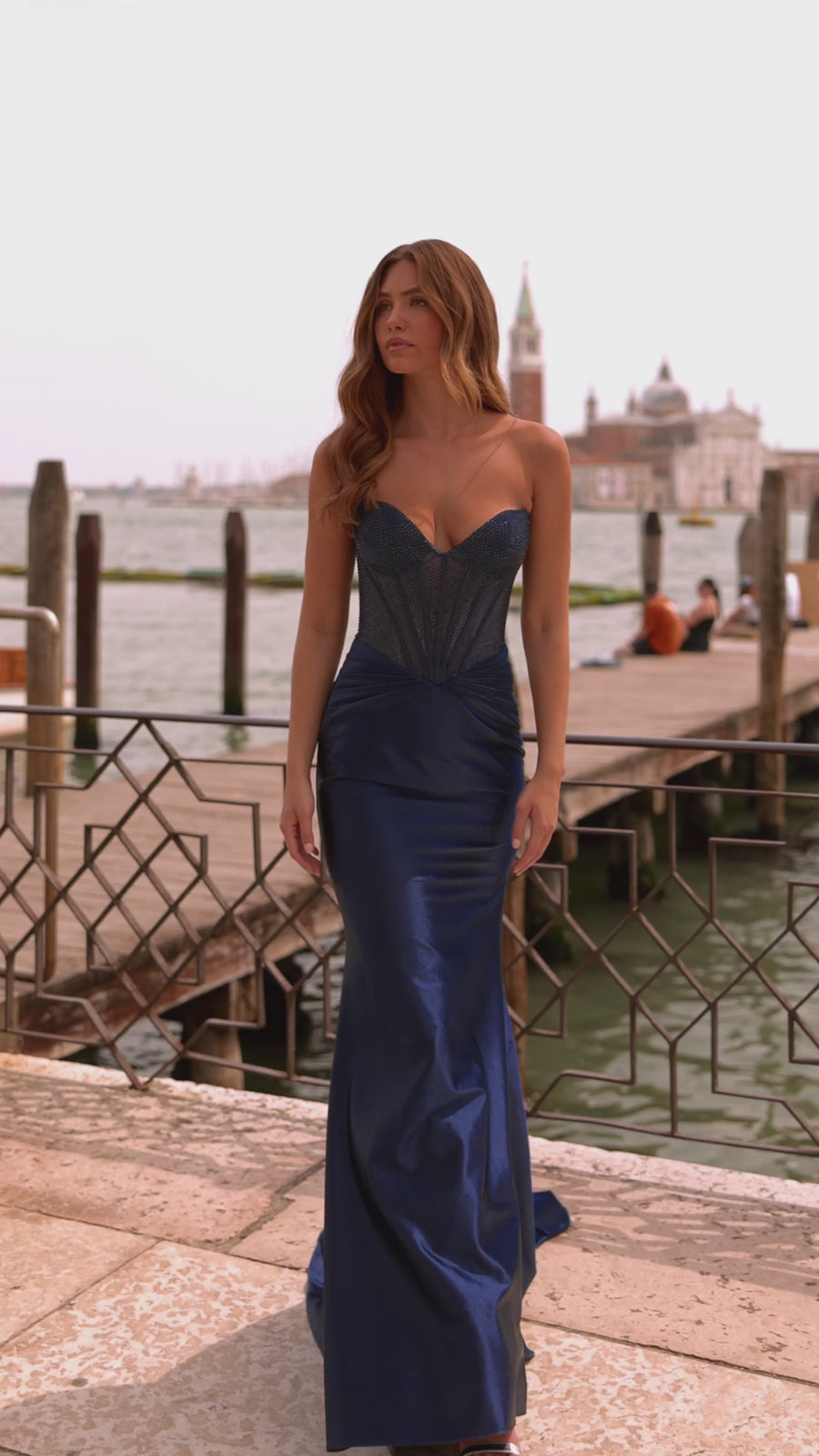 Sherri Hill style 57559 in black, Strapless Fitted Gown