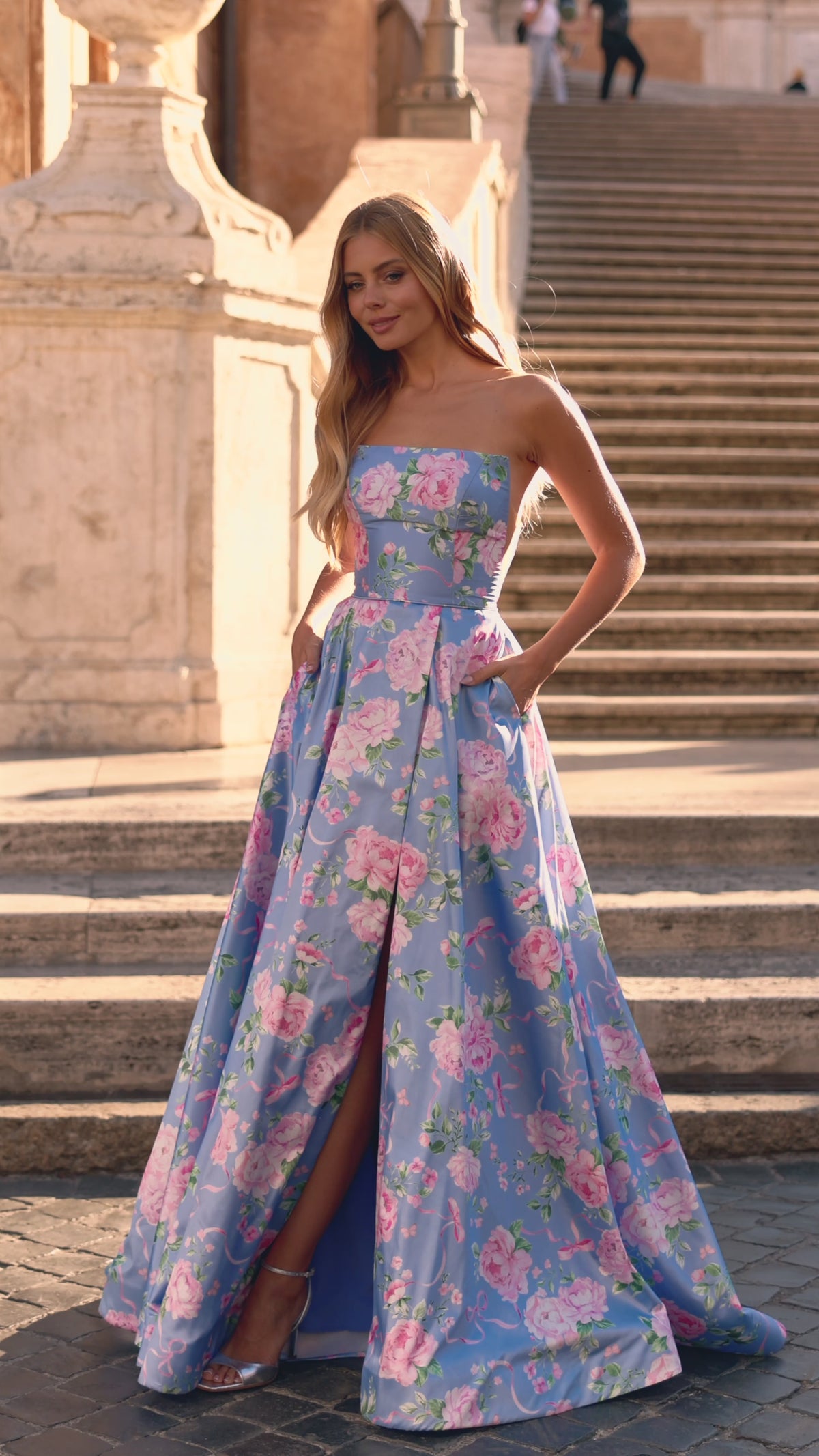 Sherri Hill 57880 strapless floral A-line gown video