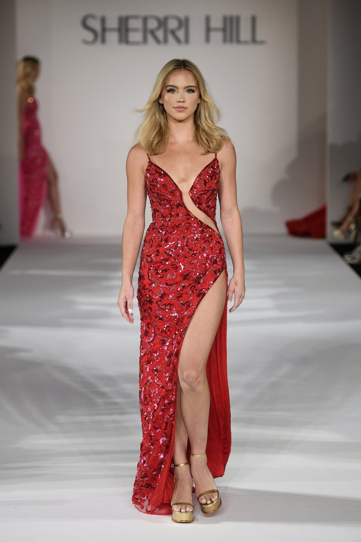 Sherri Hill style 55458 on the Spring 2023 runway at New York Fashion Week