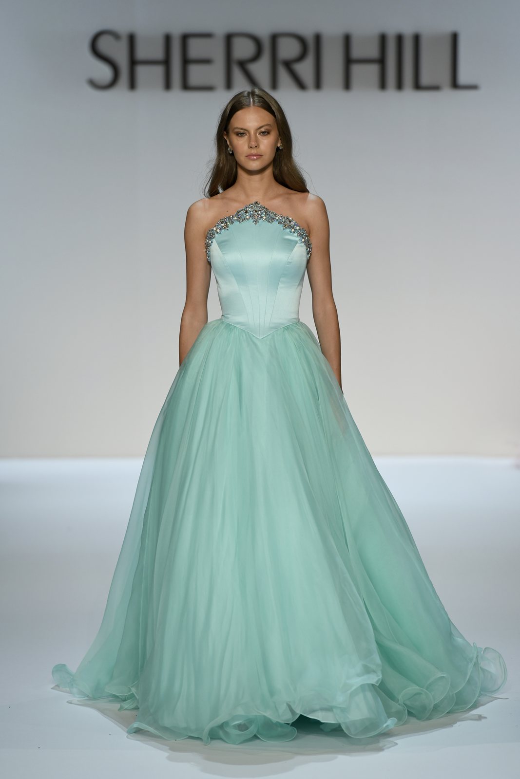 Sherri Hill style 46702 on the Spring 2027 runway at New York Fashion Week