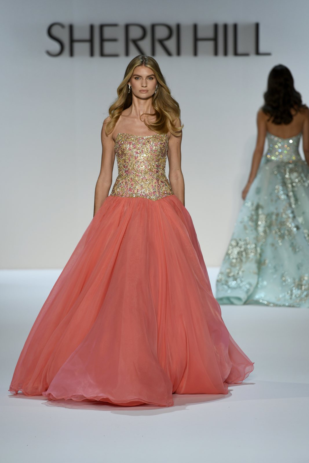 Sherri Hill style 67344 on the Spring 2027 runway at New York Fashion Week