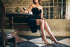 elegant beautiful woman sitting, Bar Outfits