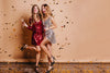 girls wear high heel shoes dancing at party under confetti, Dress Codes for Parties