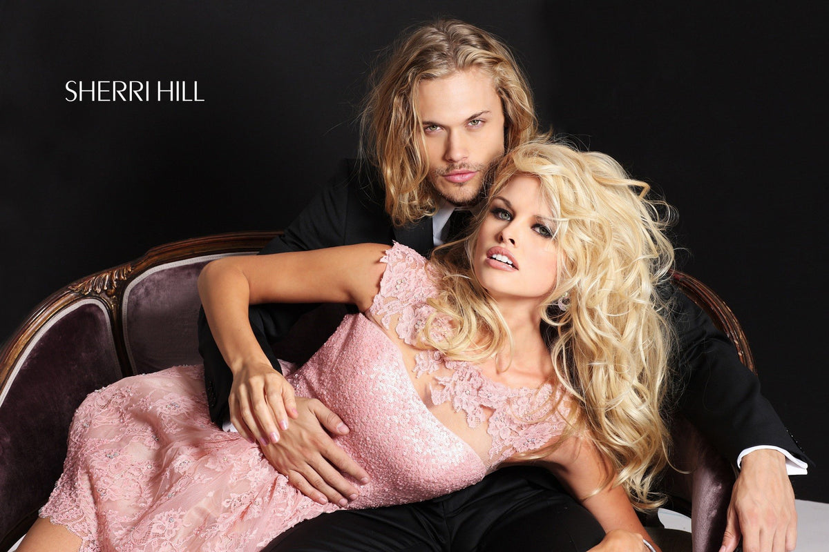 Sherri Hill 2957 cap-sleeve lace cocktail dress