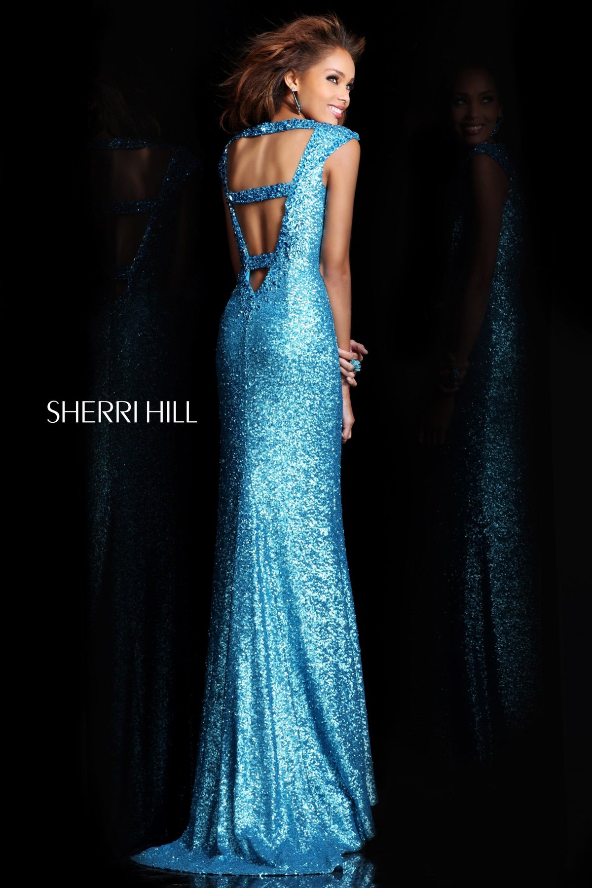 Sherri Hill 2978 open-back sequin fitted gown