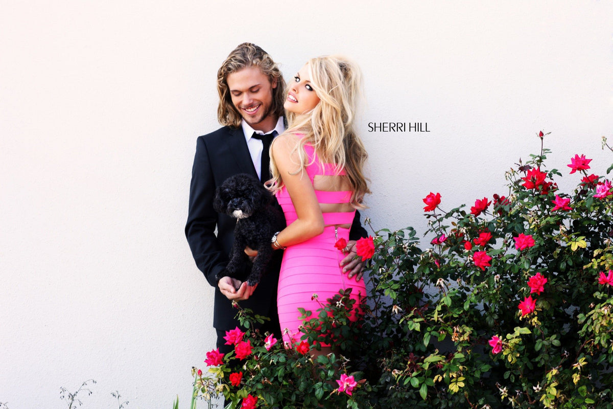 Sherri Hill 2220 strapless ruched fitted cocktail dress