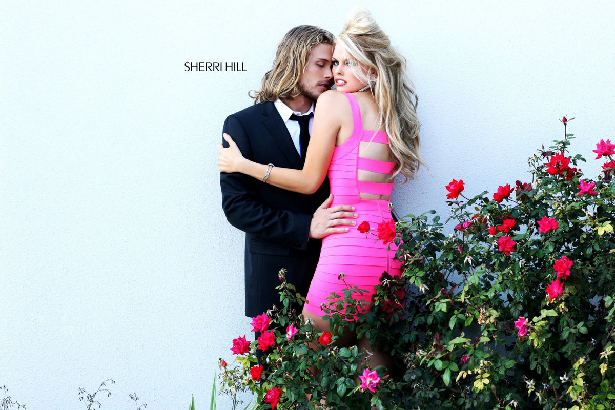 Sherri Hill 2220 strapless ruched fitted cocktail dress