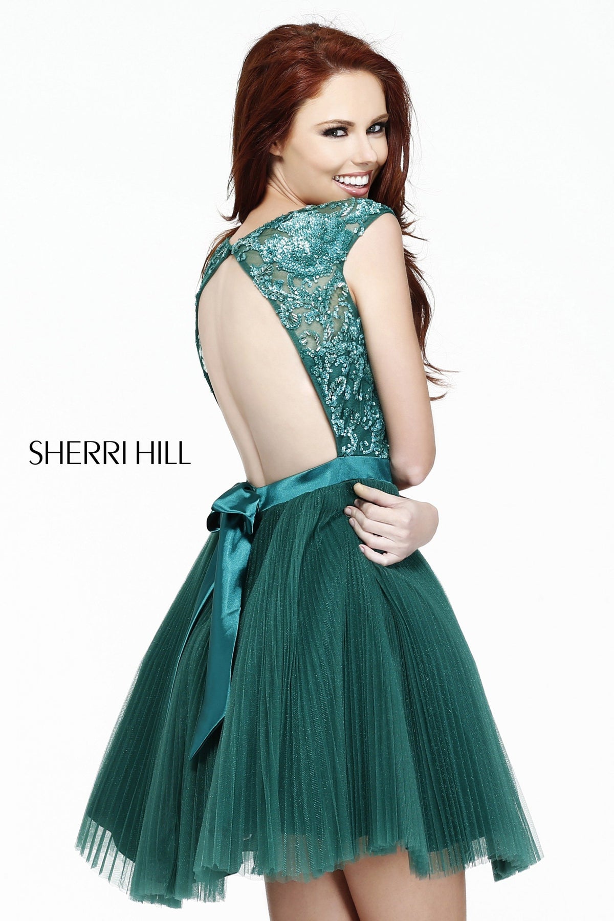 Sherri Hill 21167 cap-sleeve beaded cocktail dress