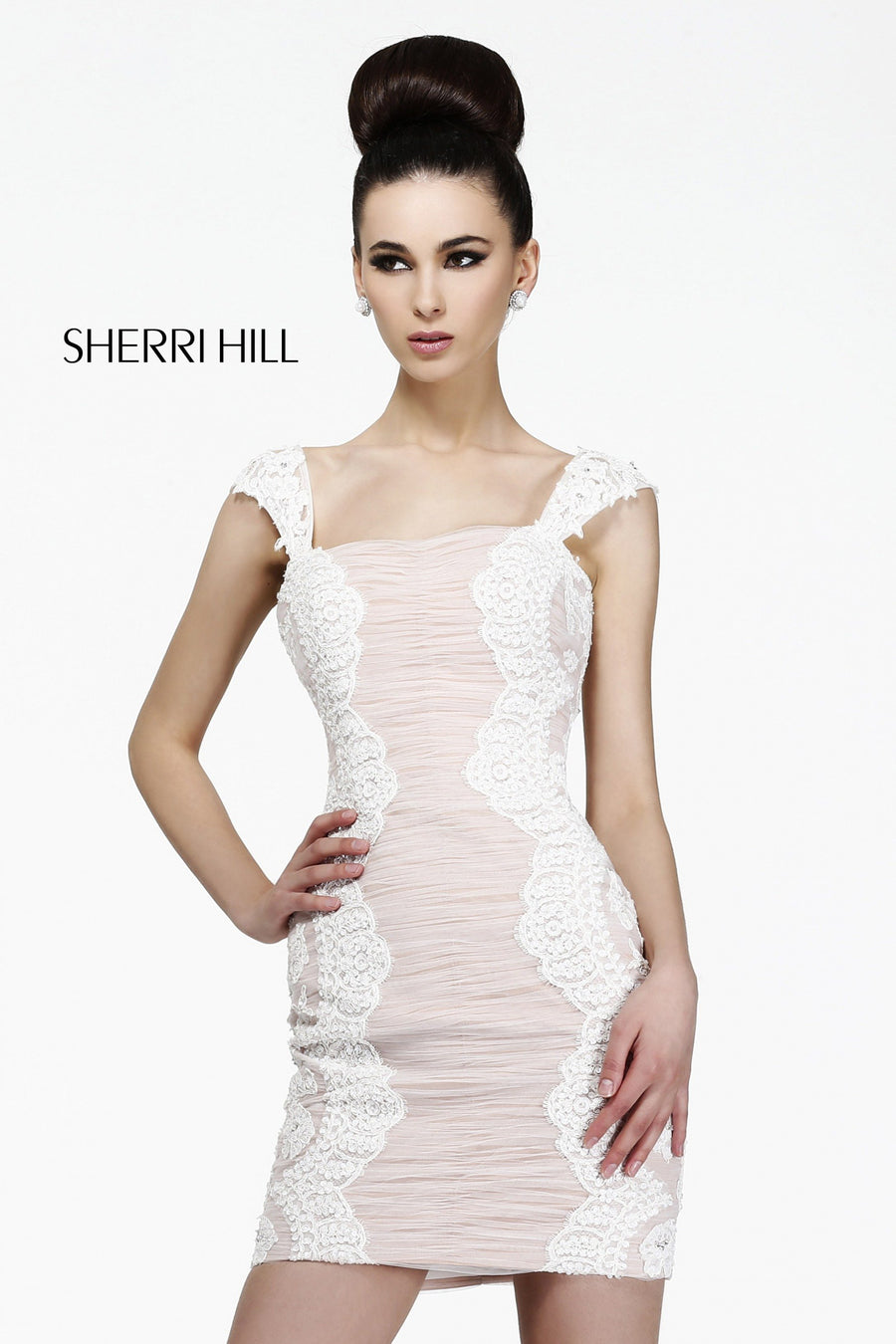 Sherri Hill style 21203 in ivory/nude