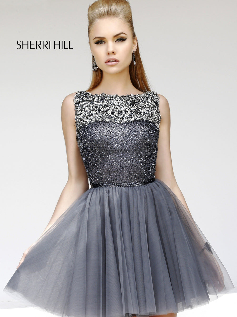 Sherri Hill style 11045 in gunmetal